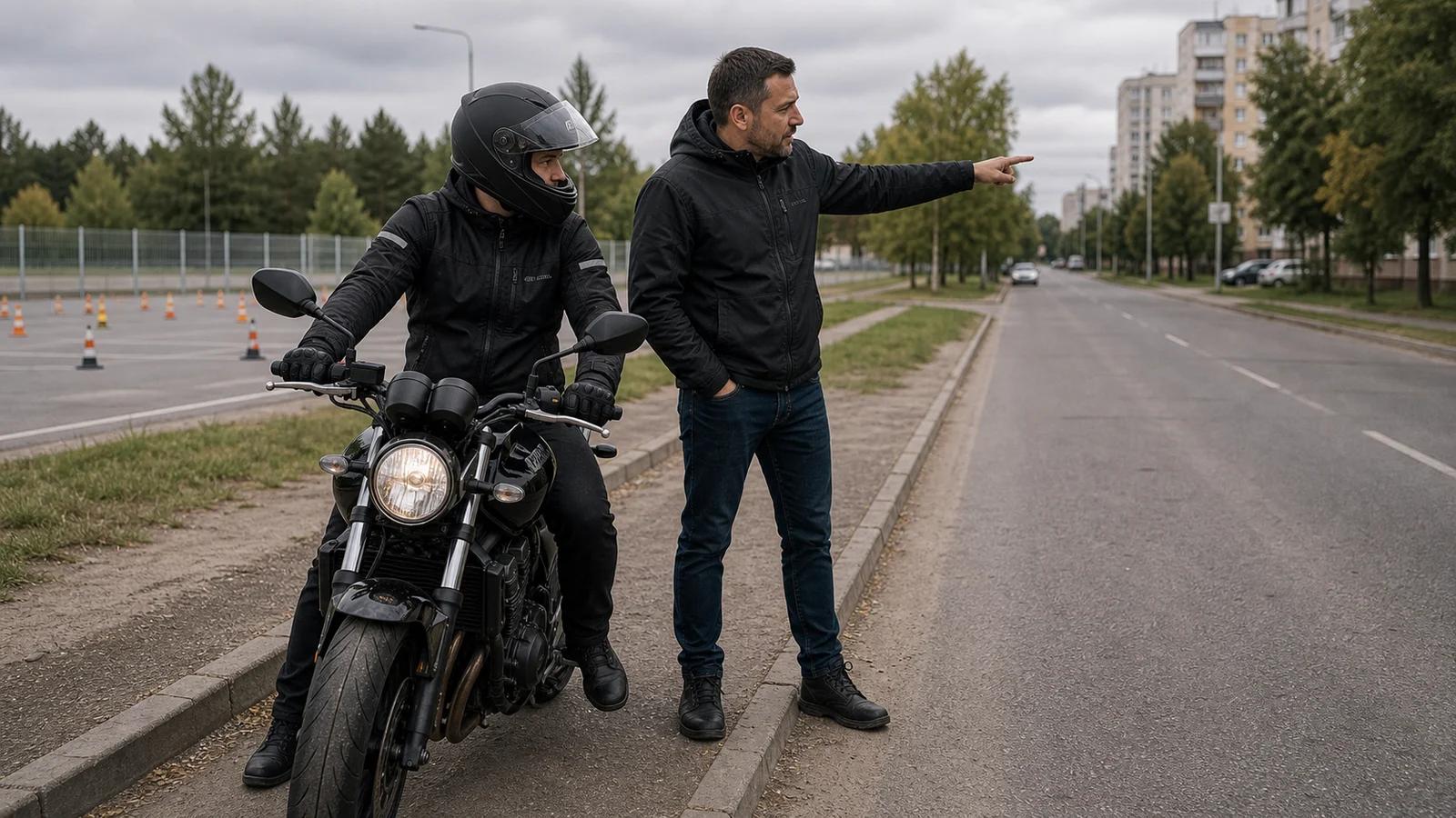 Постепенный выезд с площадки на тихую городскую улицу